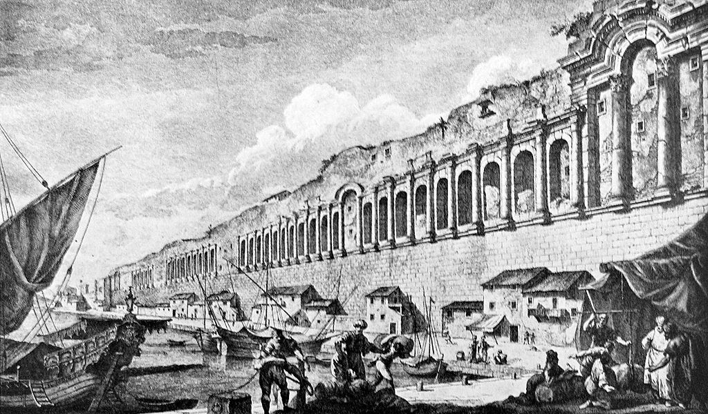 Seaward Walls of Diocletian's Palace, 1764. After Charles-Louis Clérisseau.